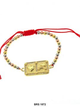 Heart Thread And Beads Adjustable Bracelet BRS 1872